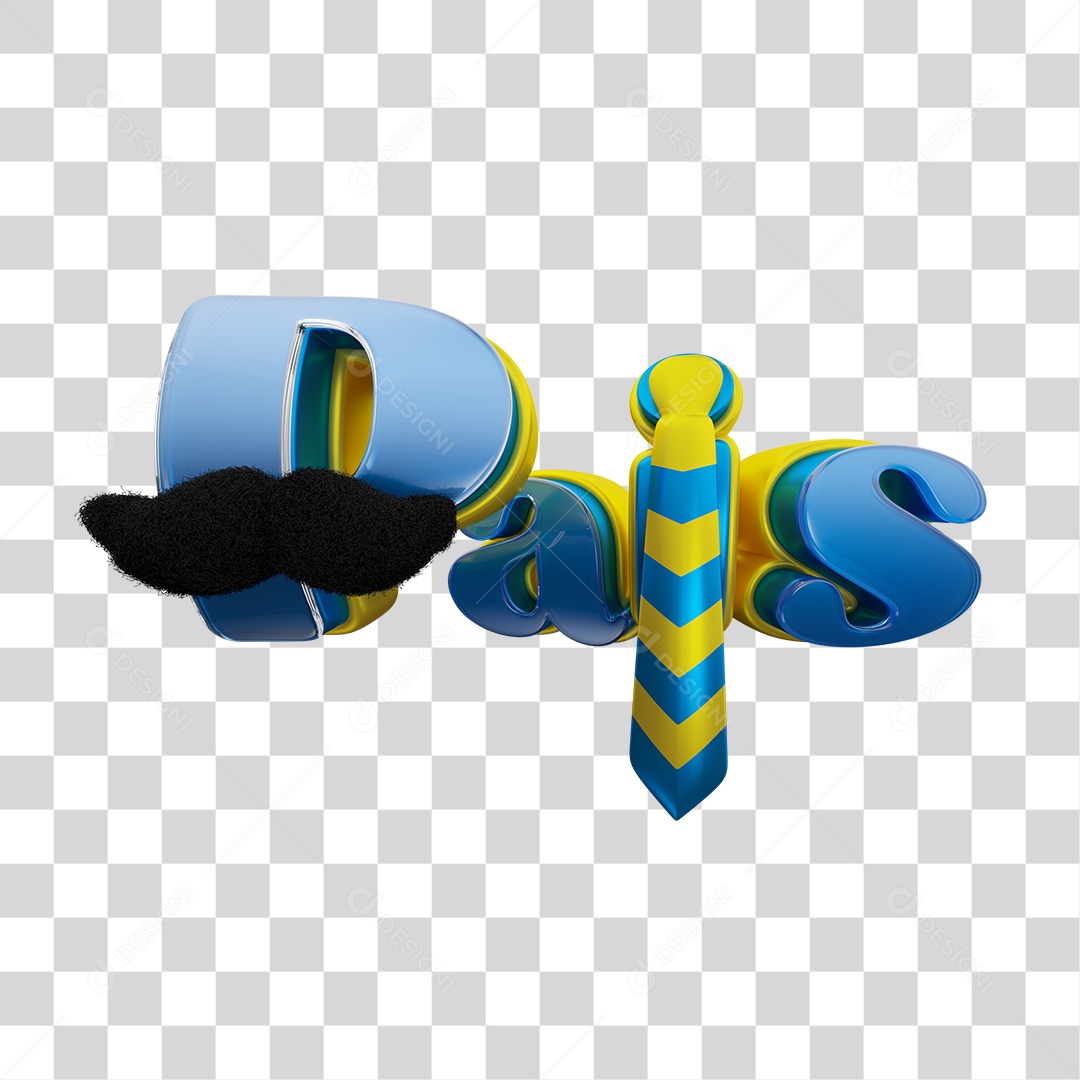 Selo 3D Dia dos Pais Para Composição PNG Transparente Sem Fundo