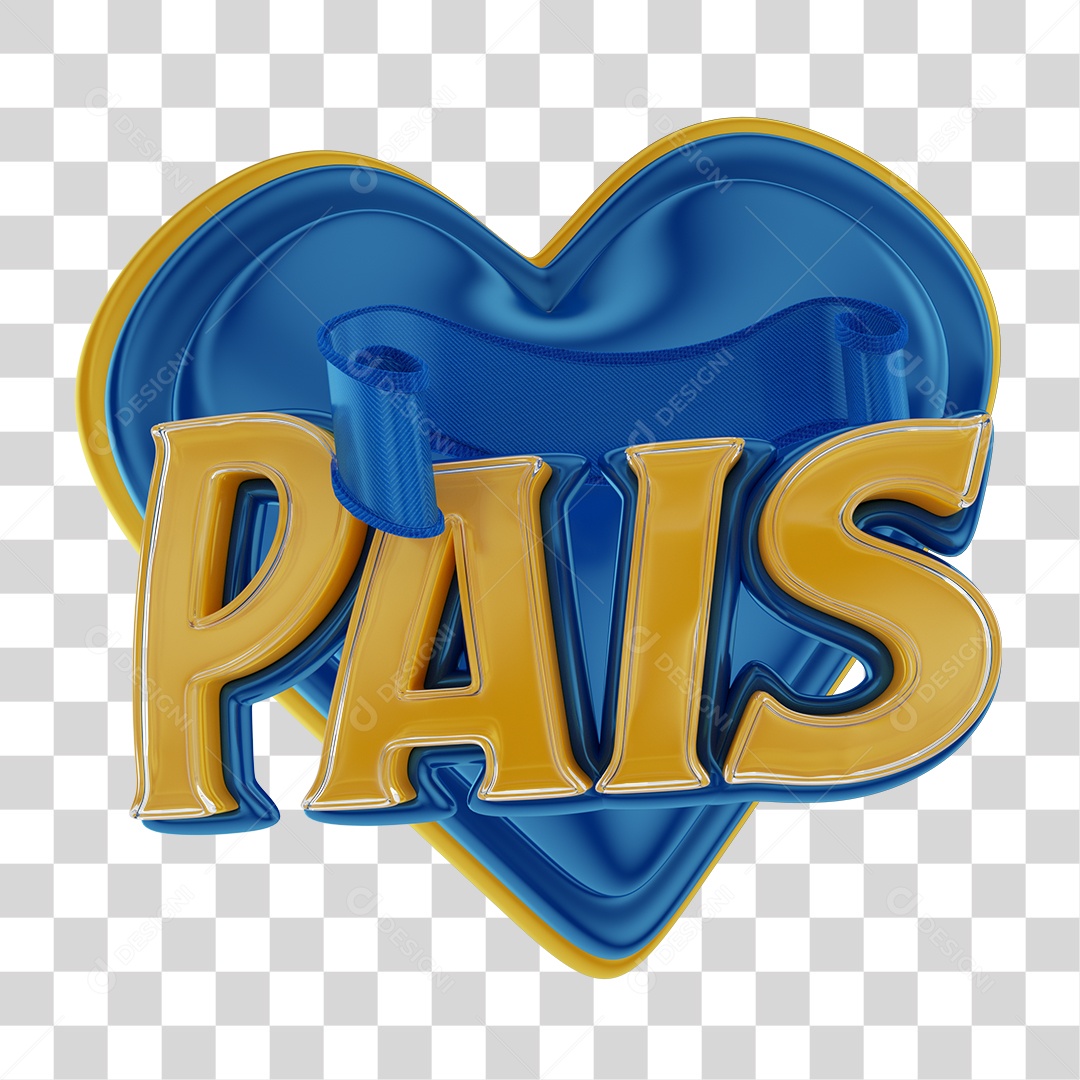 Selo 3D Dia dos Pais Para Composição PNG Transparente Sem Fundo