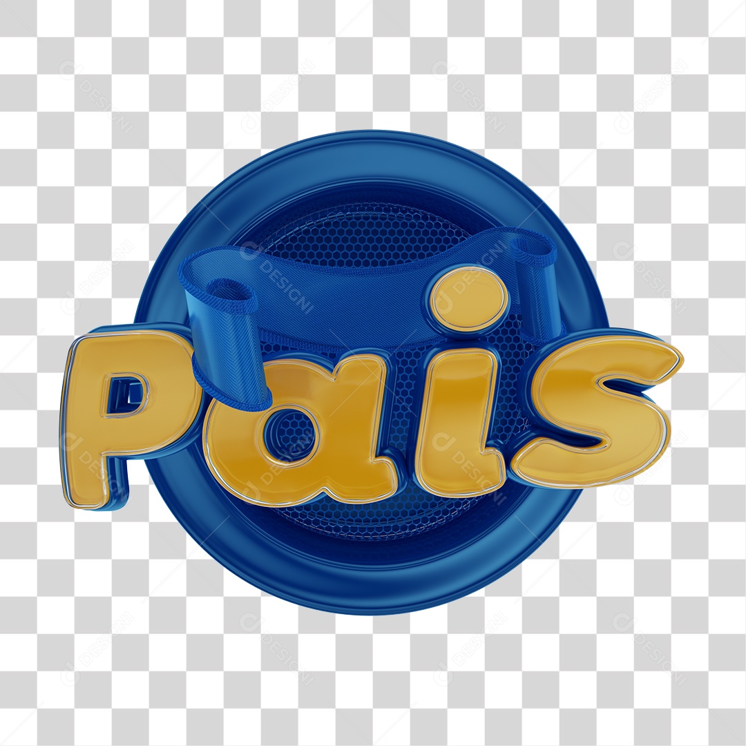 Selo 3D Pais Para Composição PNG Transparente Sem Fundo