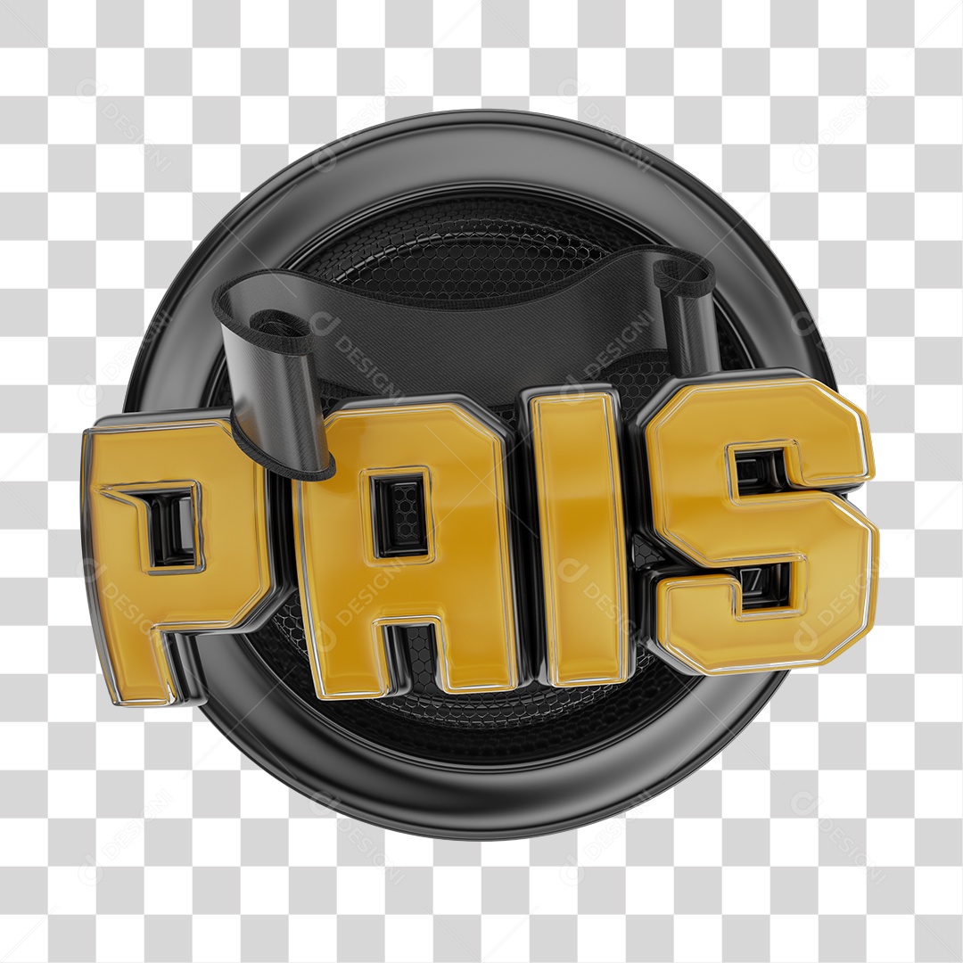 Selo 3D Dia dos Pais Para Composição PNG Transparente Sem Fundo