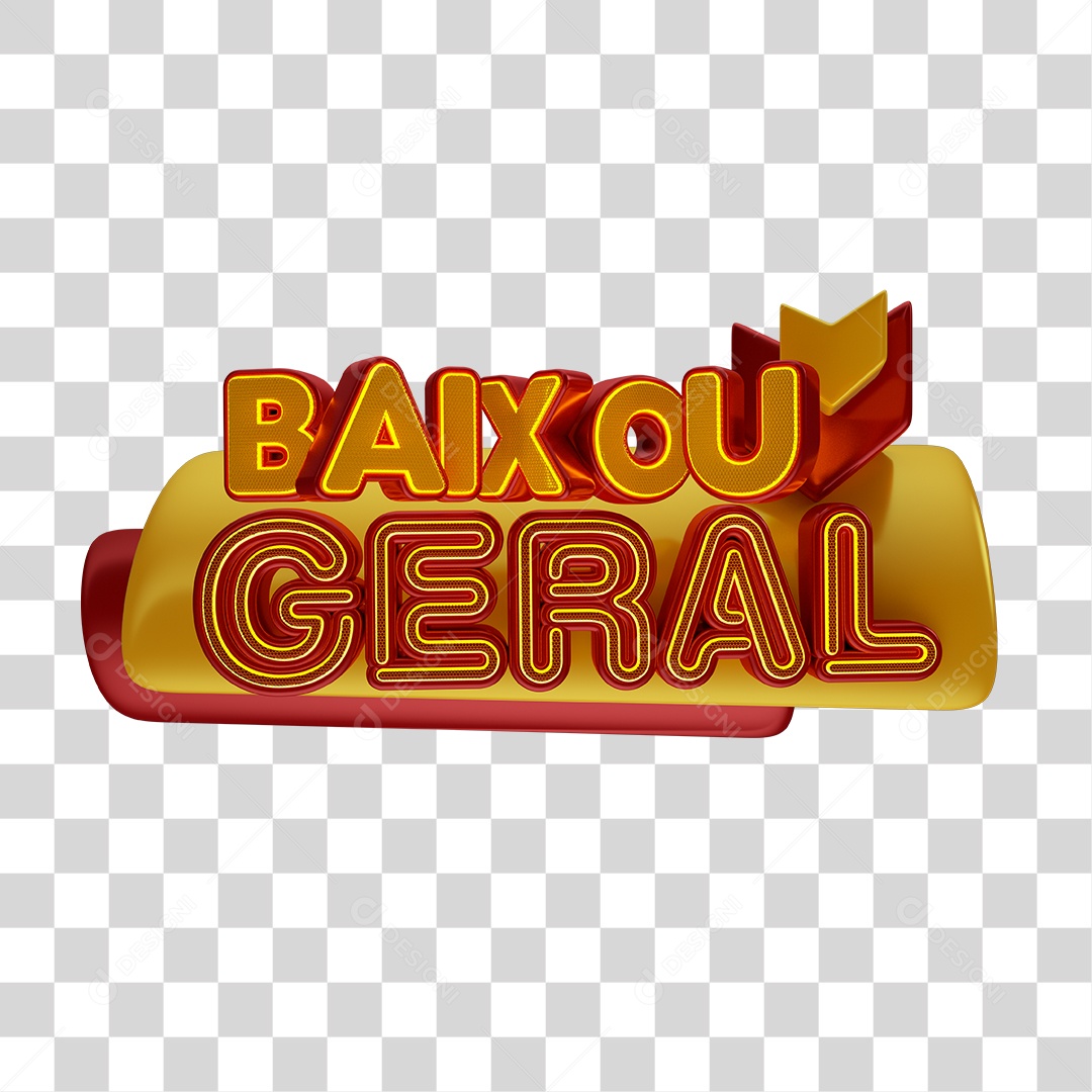 Selo 3D Baixou Geral Para Composição PNG Transparente Sem Fundo