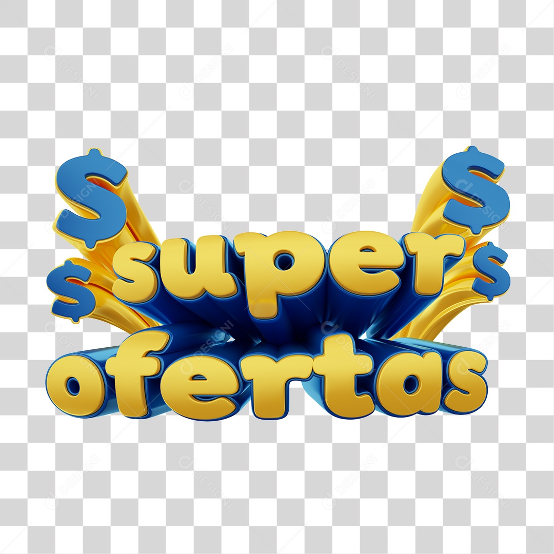 Selo 3D Super Ofertas Para Composição PNG Transparente Sem Fundo
