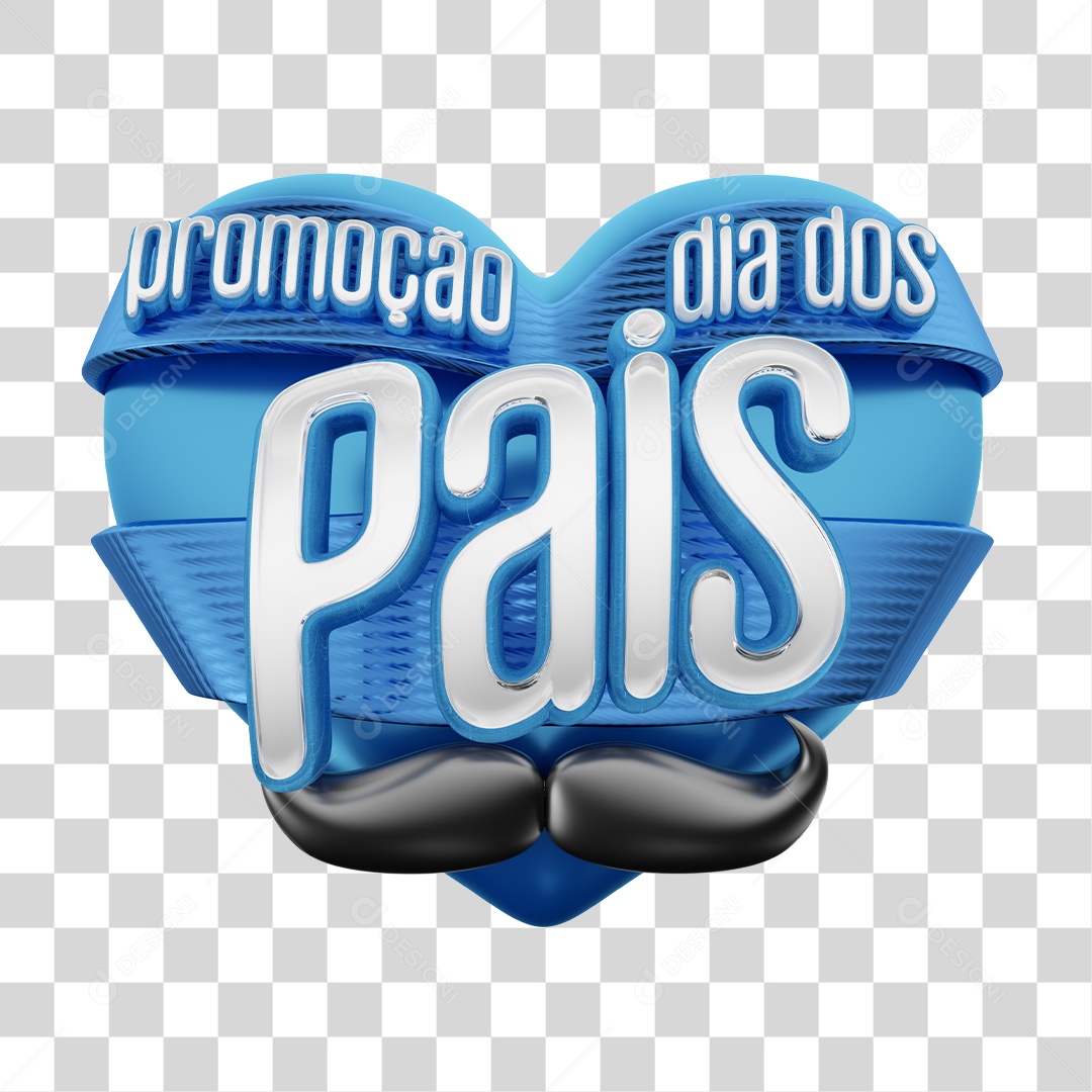 Selo 3D Dia dos Pais Promoção Para Composição PNG Transparente Sem Fundo