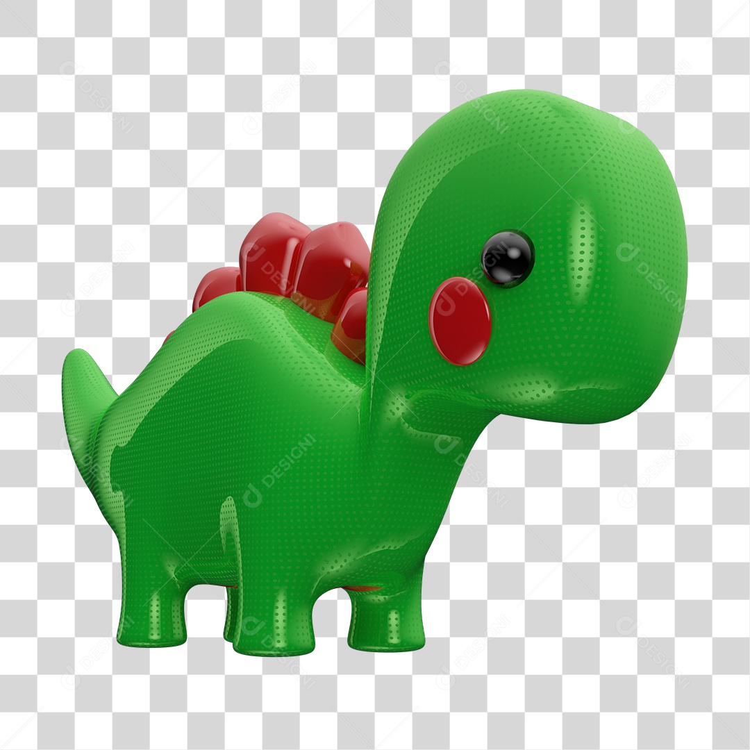 Elemento 3D Dinossauro de Brinquedo PNG Transparente Sem Fundo