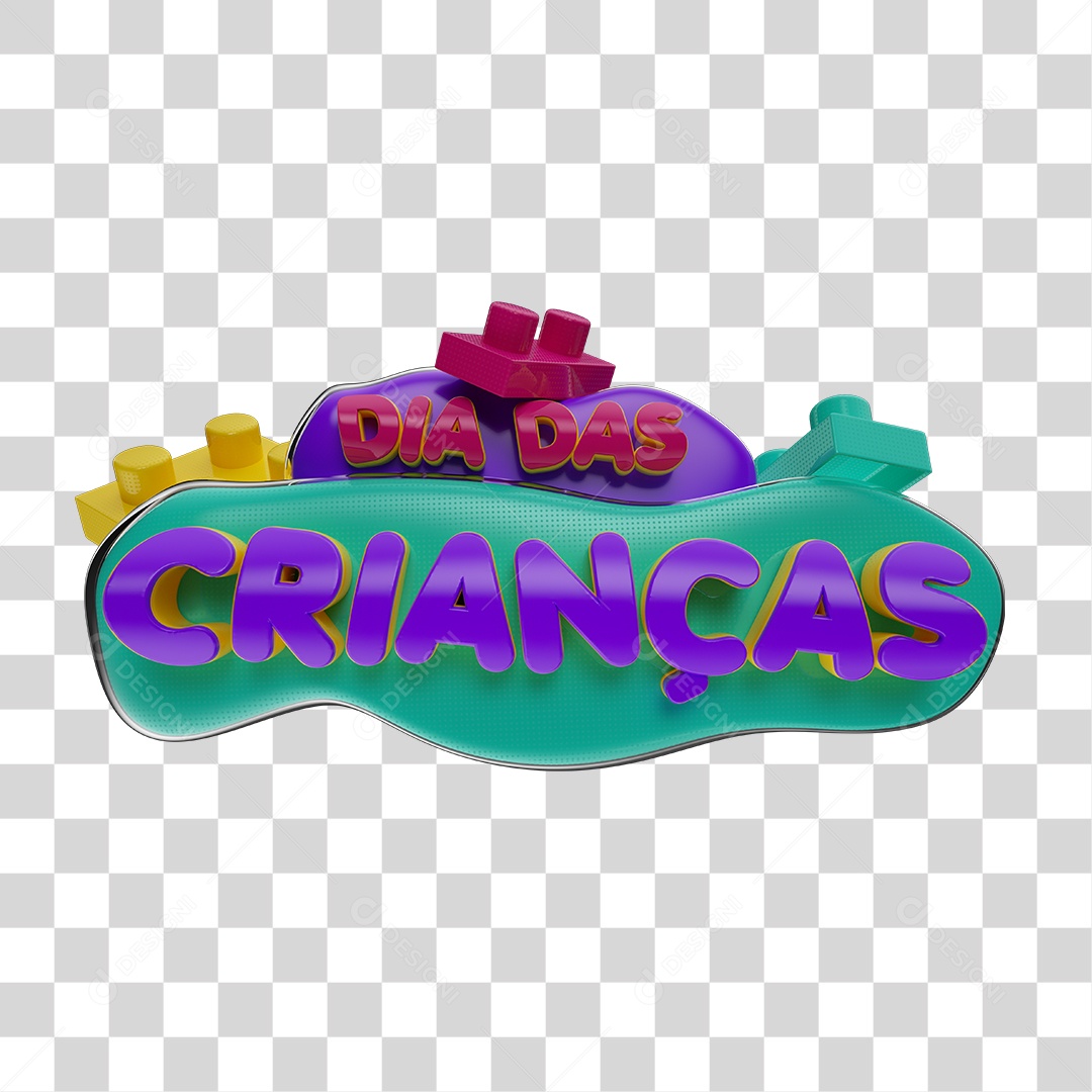 3D Stamp Children's Day PNG Transparent No Background