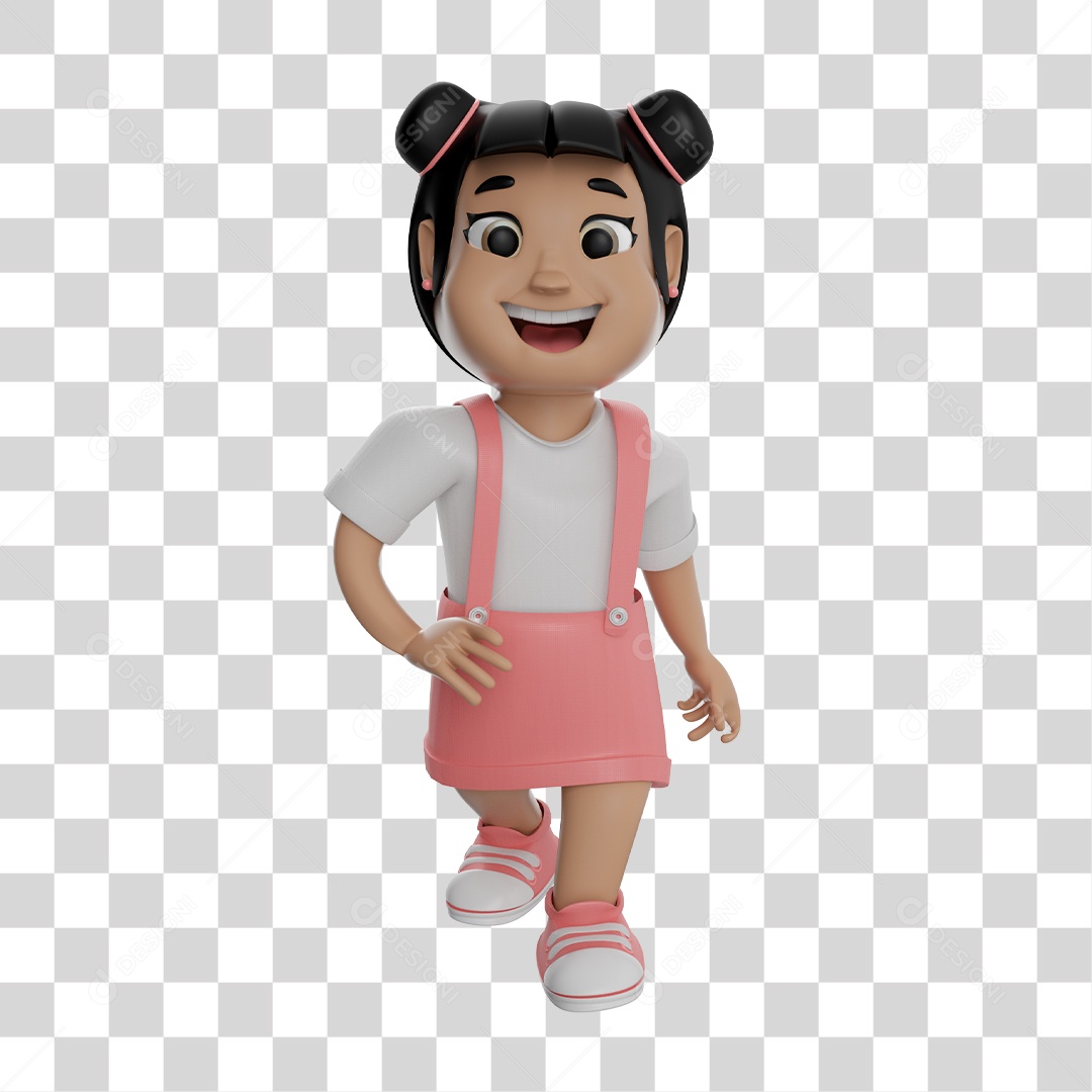 Ilustração 3D Menina PNG Transparente Sem Fundo