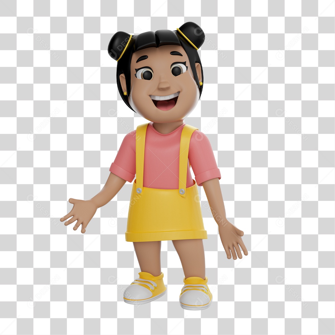 Ilustração 3D Menina PNG Transparente Sem Fundo