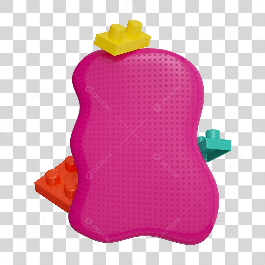 Elemento 3D Fundo Rosa Infantil PNG Transparente Sem Fundo
