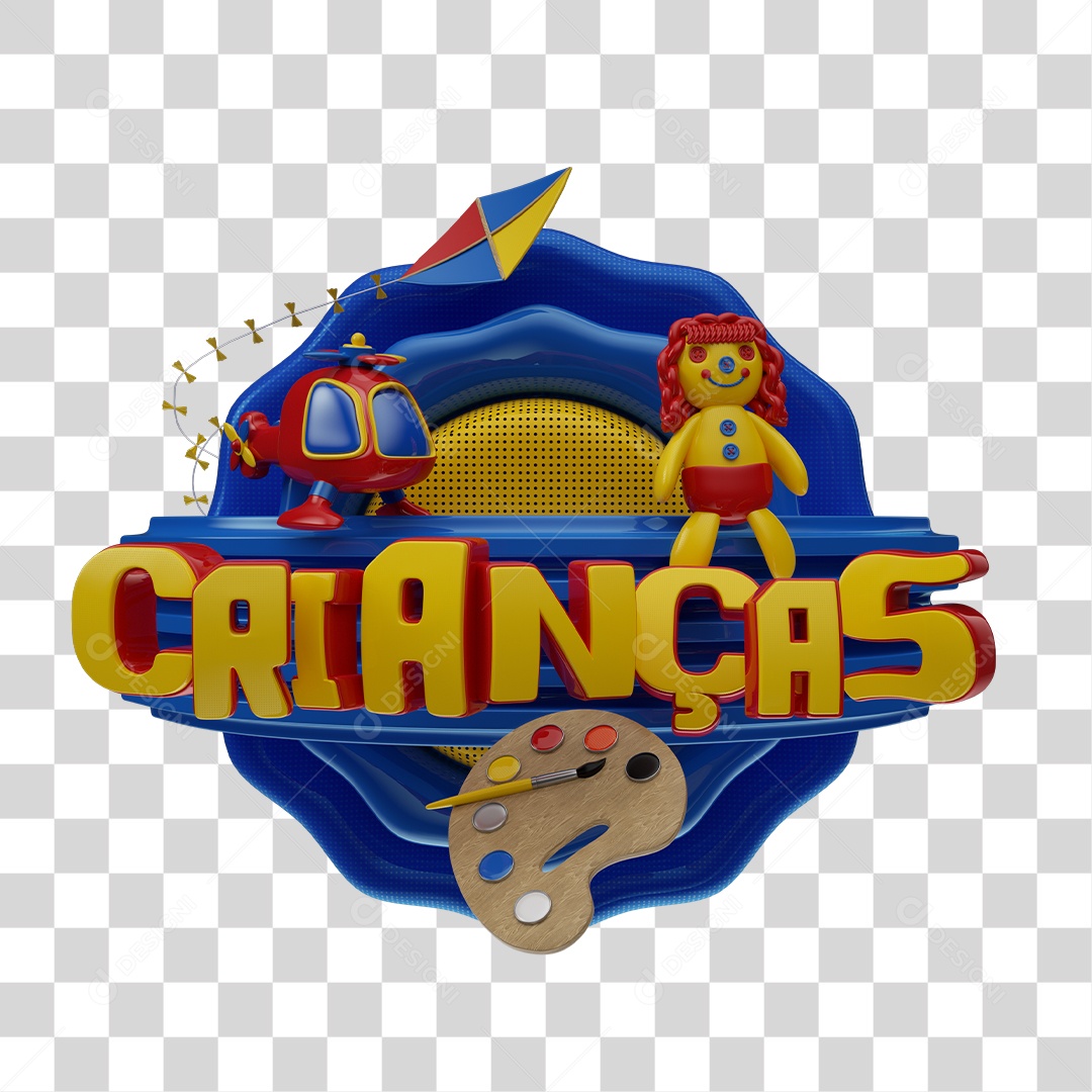 Selo 3D Crianças PNG Transparente Sem Fundo