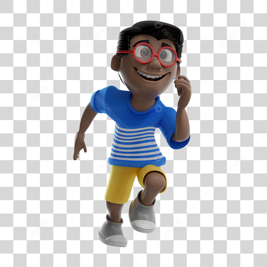 Ilustração 3D Menino Correndo PNG Transparente Sem Fundo