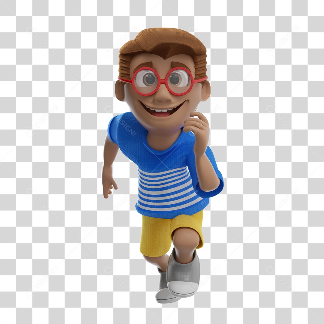 Ilustração 3D Menino Correndo PNG Transparente Sem Fundo