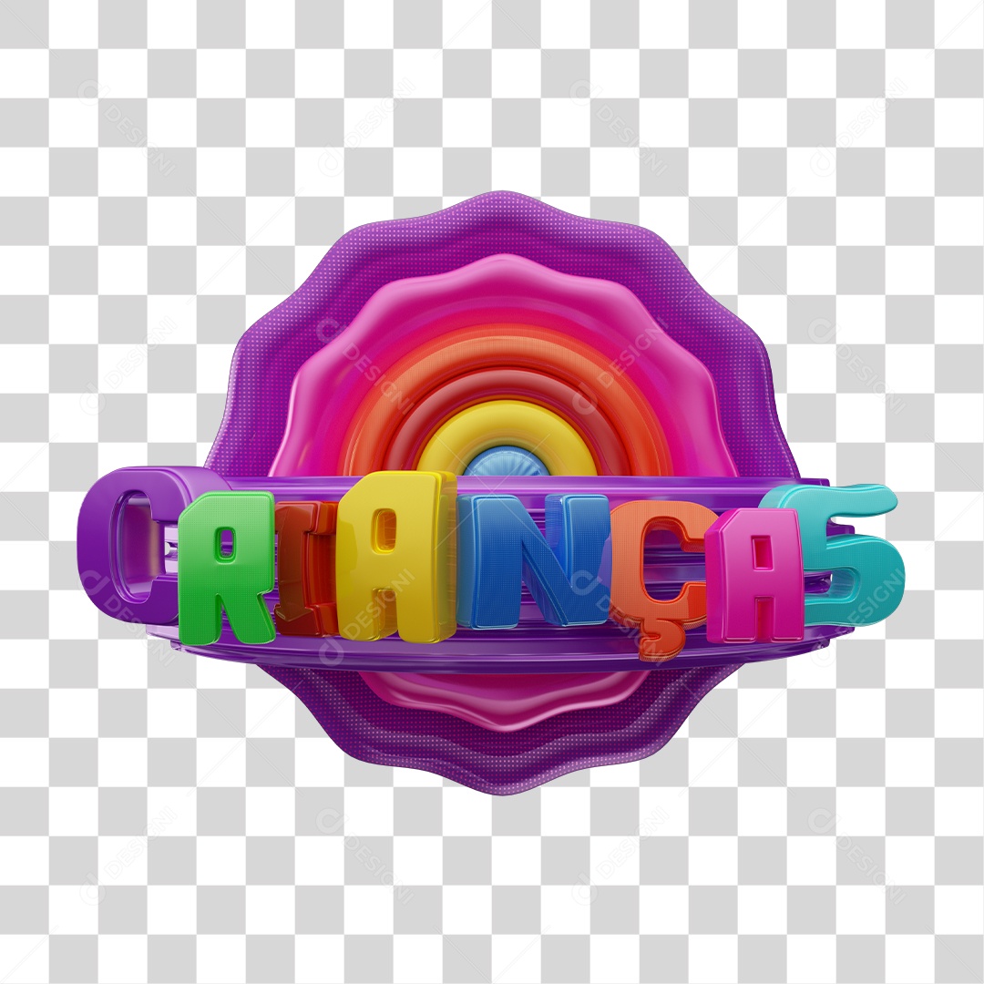 Selo 3D Crianças PNG Transparente Sem Fundo