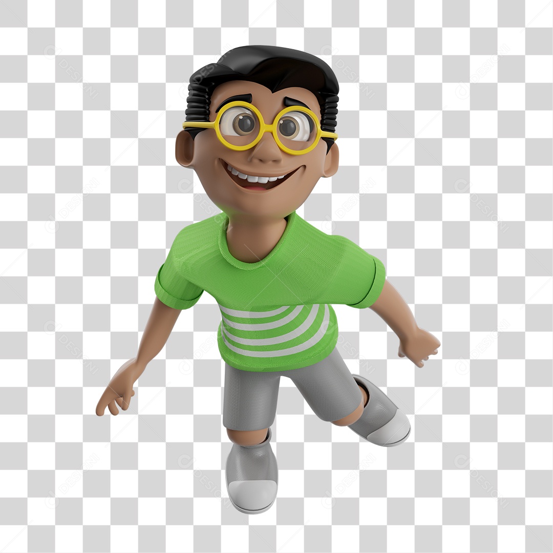 Ilustração 3D Criança Menino Feliz PNG Transparente Sem Fundo