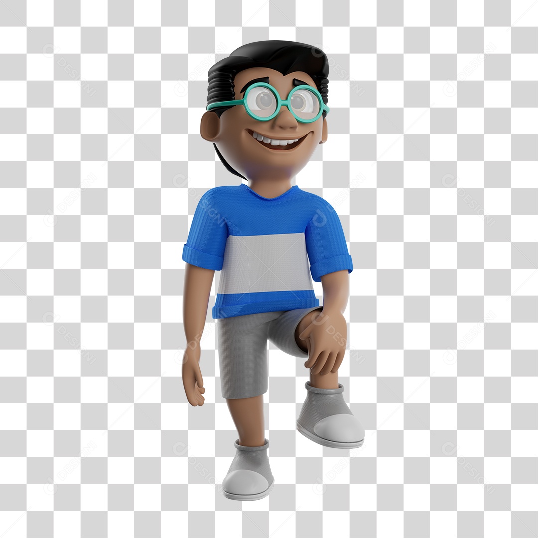 Ilustração 3D Criança Menino Feliz PNG Transparente Sem Fundo