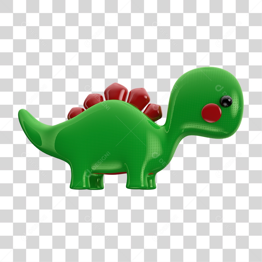 Elemento Infantil Dinossauro 3D Para Composição PNG Transparente Sem Fundo