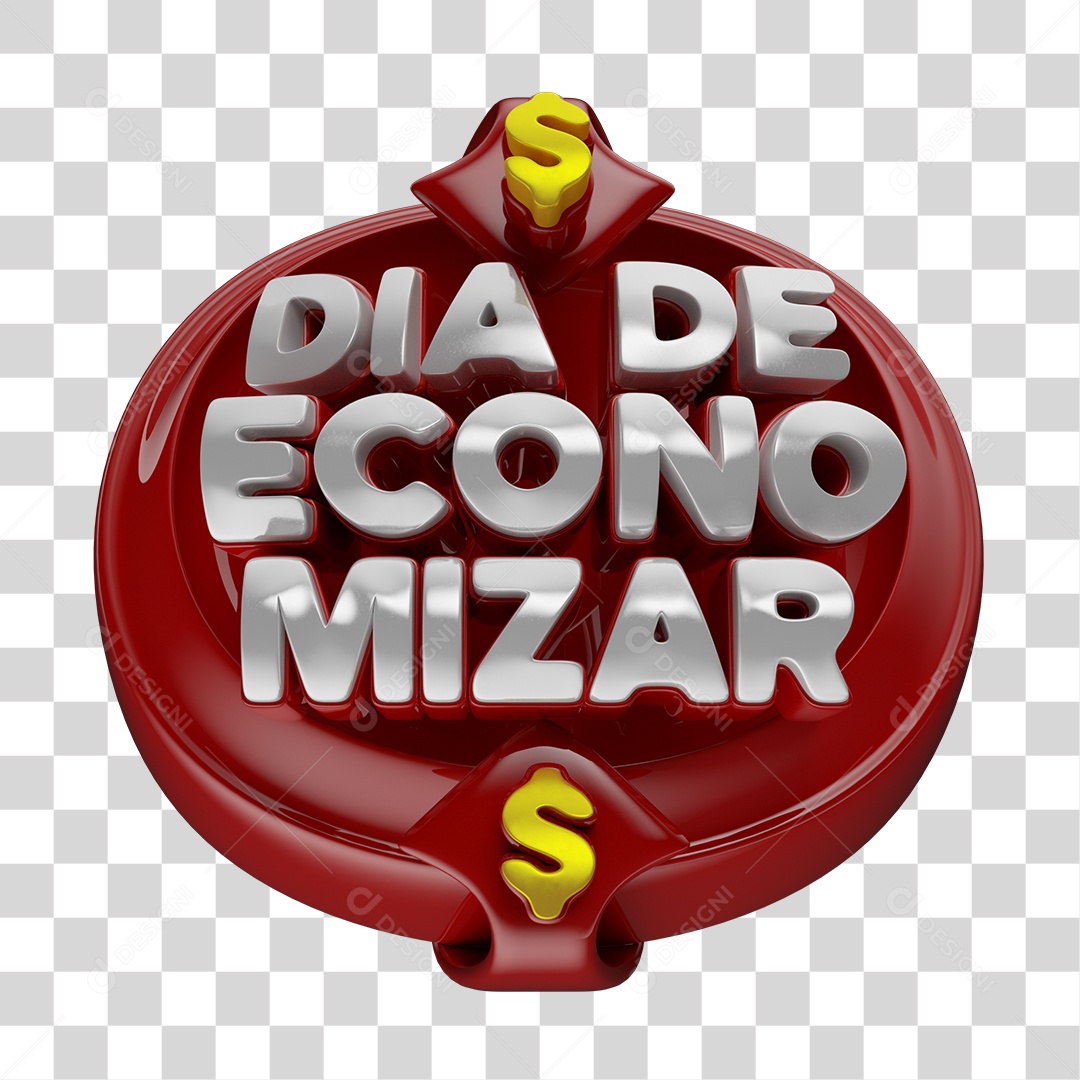 Selo 3D Dia de Economizar Para Composição PNG Transparente Sem Fundo
