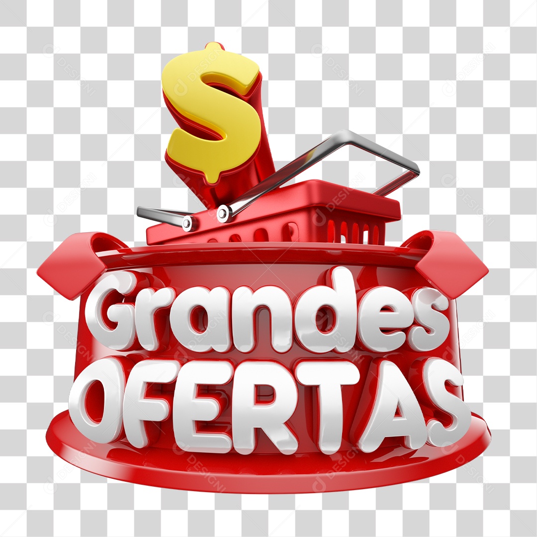 Selo 3D Grandes Ofertas Para Composição PNG Transparente Sem Fundo