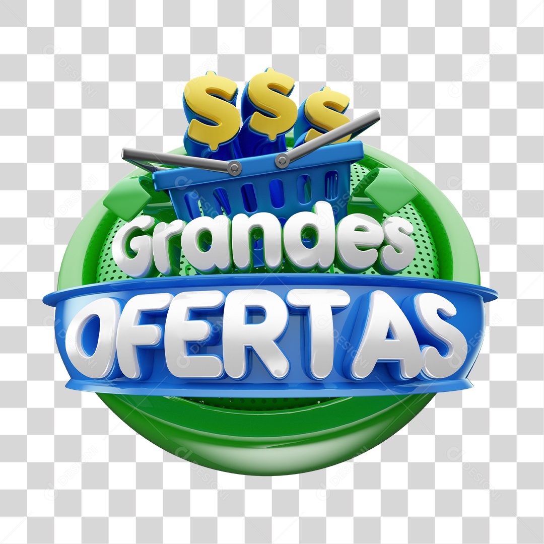 Selo 3D Grandes Ofertas Para Composição PNG Transparente Sem Fundo