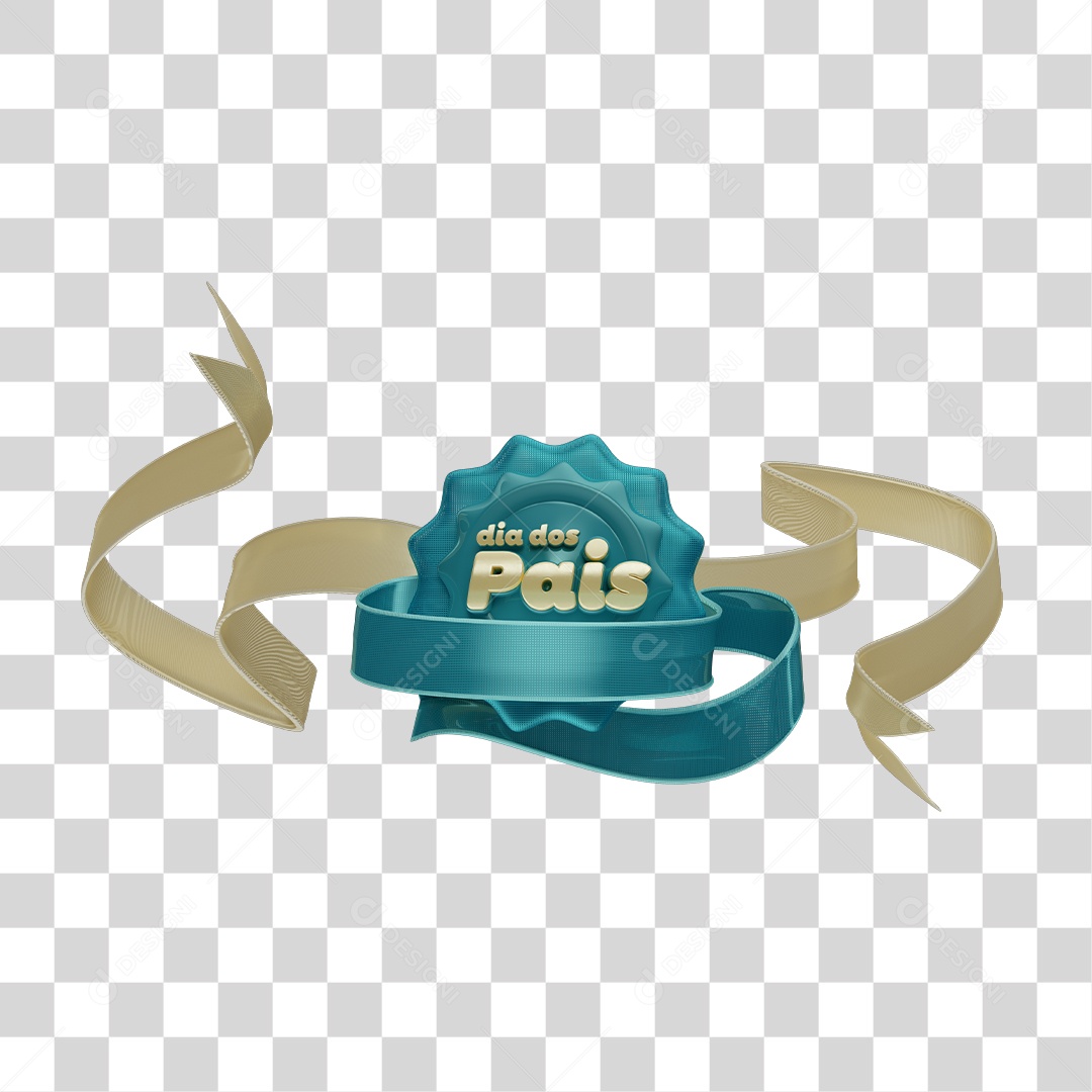 Selo 3D Dia dos Pais Brasil Para Composição PNG Transparente Sem Fundo