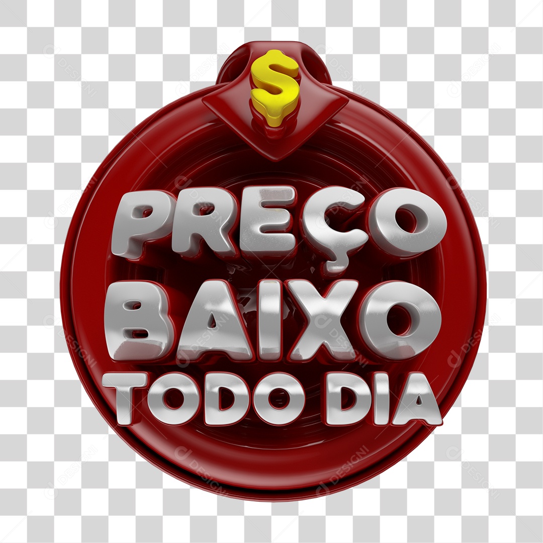 Selo 3D Preço Baixo Todo Dia Para Composição PNG Transparente Sem Fundo