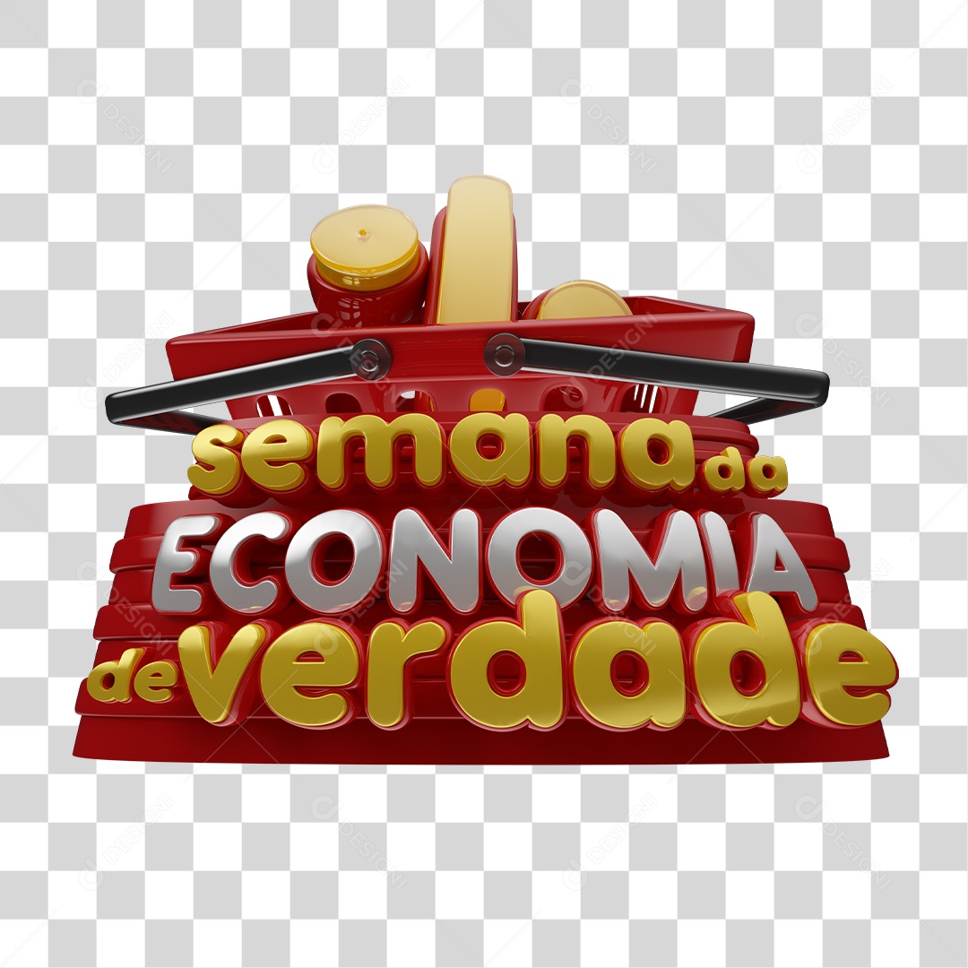 Selo 3D Semana da Economia de Verdade Para Composição PNG Transparente Sem Fundo
