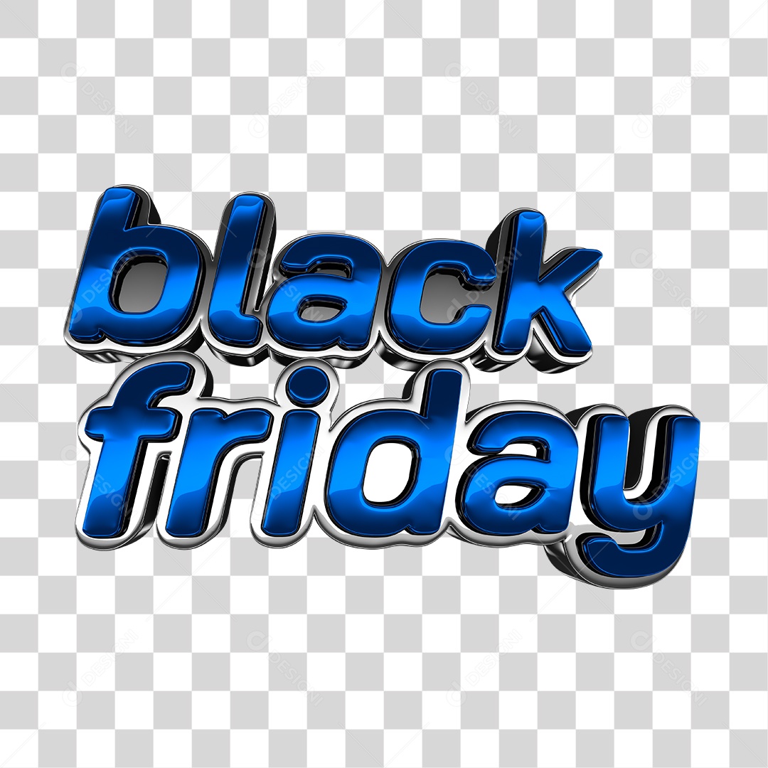 Black Friday Blue 3D Text For Composition Transparent PNG