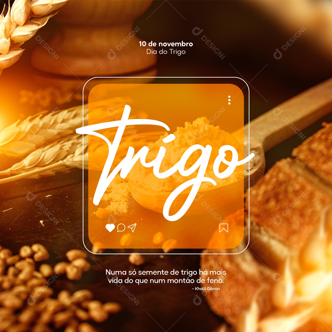 Dia Nacional do Trigo 10 de Novembro Social Media PSD Editável