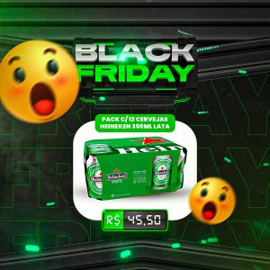 Social Media Black Friday Distribuidora de Bebidas Cerveja Heineken PSD Editável