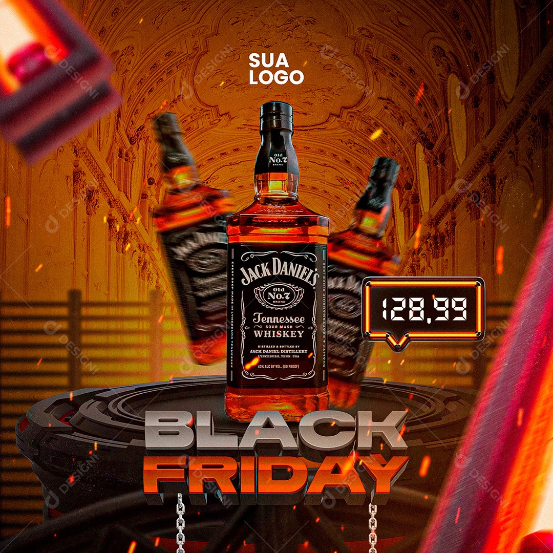 Social Media Black Friday Distribuidora de Bebidas PSD Editável