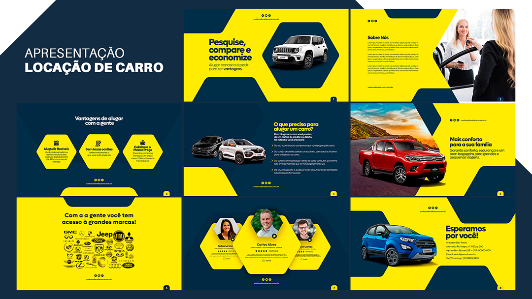Apresentação Comercial Locadora de Carros PSD Editável