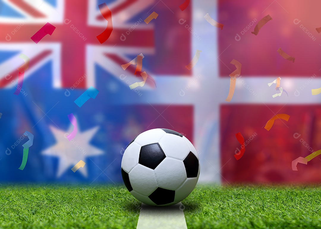 Competição da Copa de Futebol entre a Austrália nacional e a Dinamarca nacional.