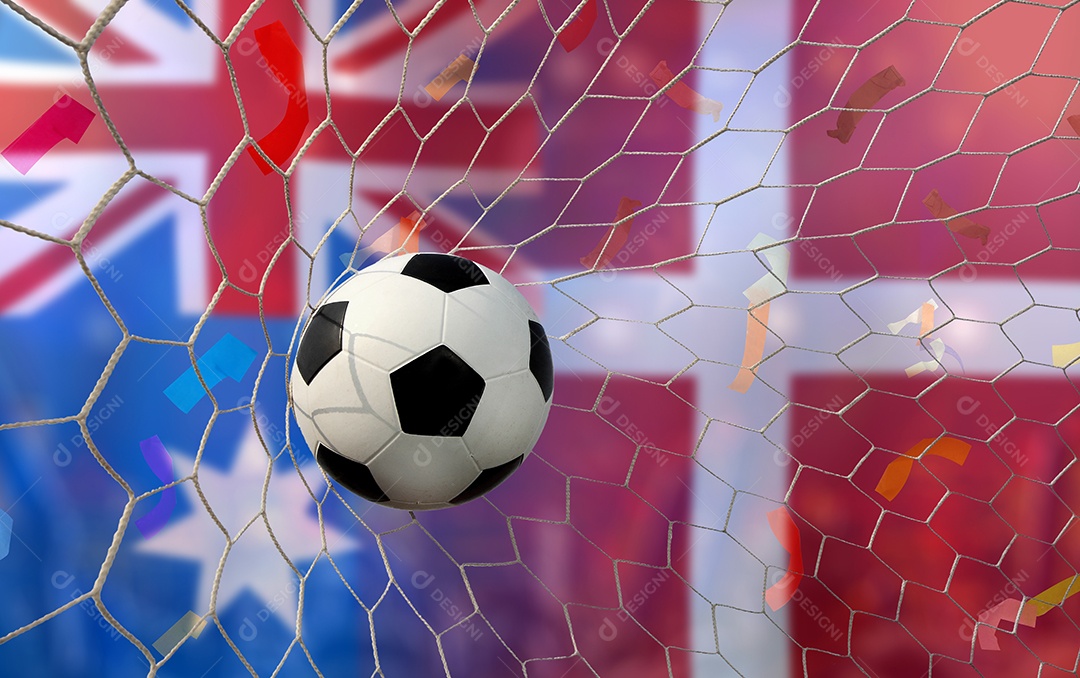 Competição da Copa de Futebol entre a Austrália nacional e a Dinamarca nacional.