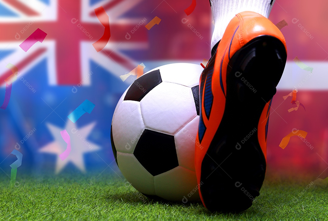 Competição da Copa de Futebol entre a Austrália nacional e a Dinamarca nacional.