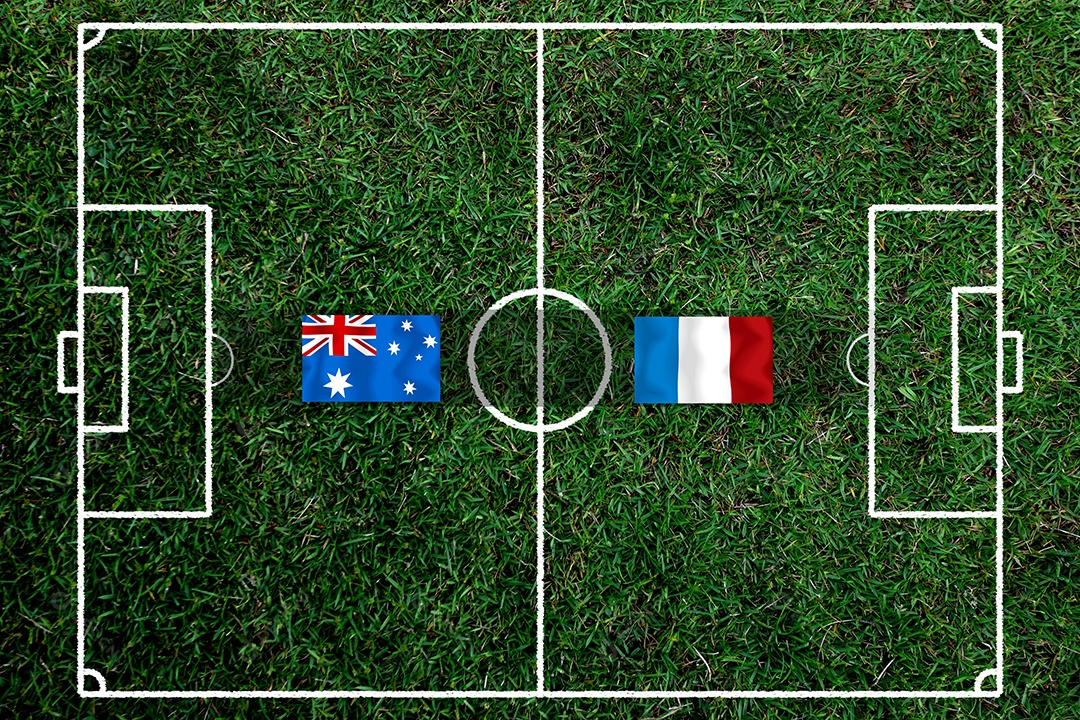 Competição da Copa de Futebol entre a Austrália nacional e a França nacional.