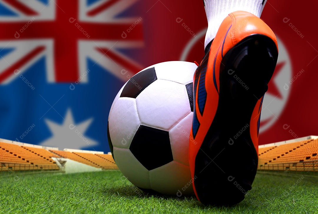 Competição da Copa de Futebol entre a Austrália nacional e a Tunísia nacional.