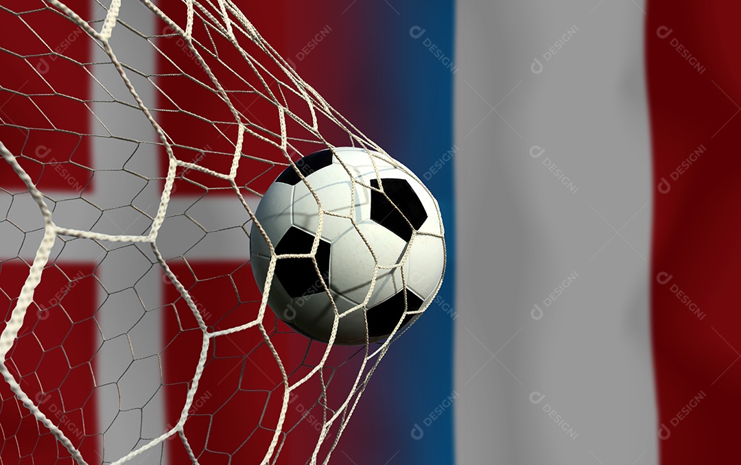 Competição da Copa de Futebol entre a Dinamarca nacional e a França nacional.