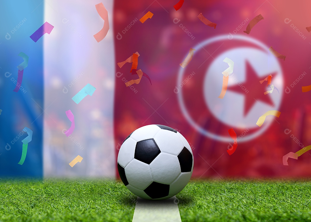 Competição da Copa de Futebol entre a França nacional e a Tunísia nacional.