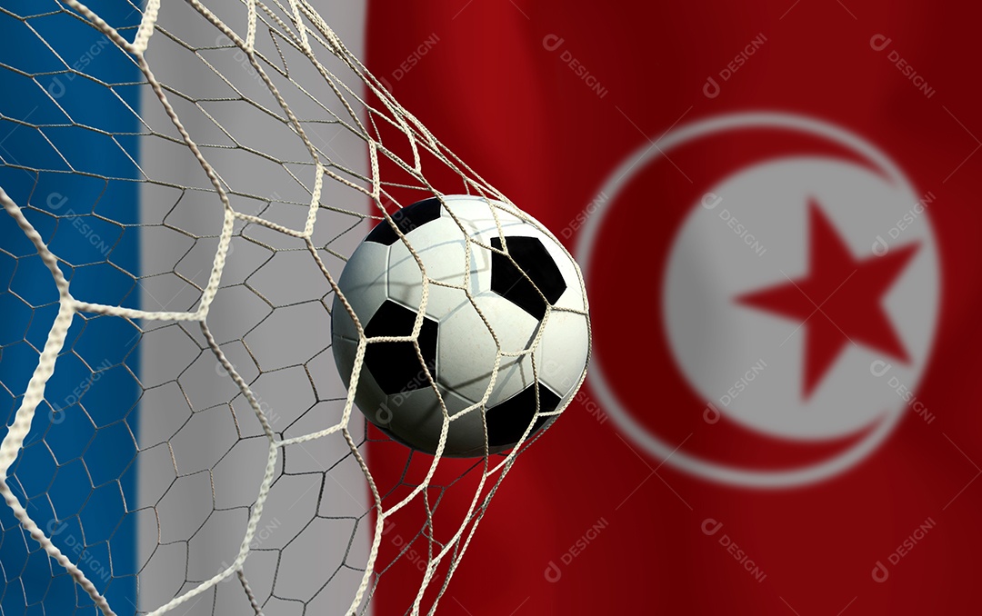 Competição da Copa de Futebol entre a França nacional e a Tunísia nacional.