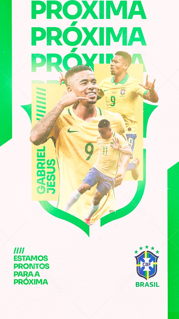 Story Copa do Mundo Brasil Estamos Prontos Para a Próxima Gabriel Jesus Social Media PSD Editável
