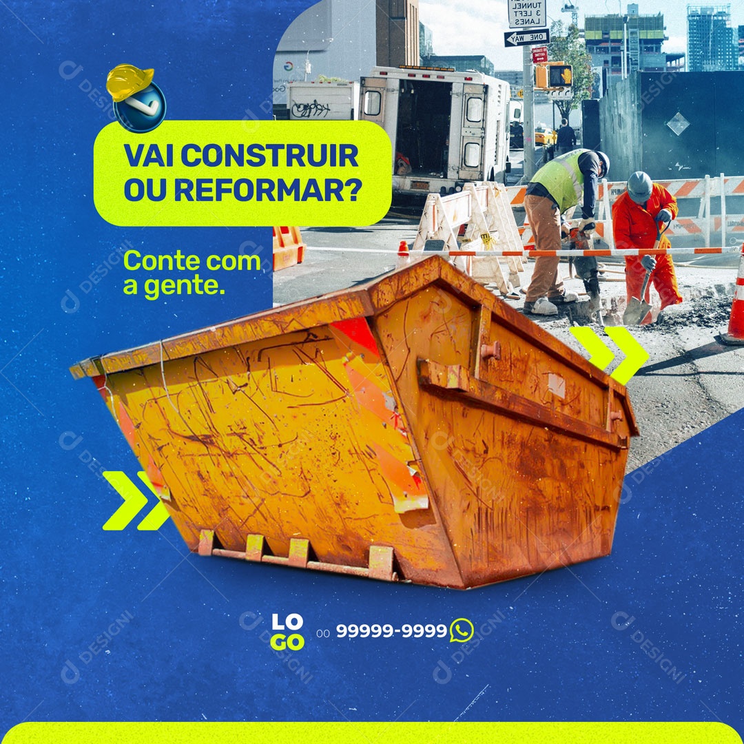 Locação de Caçambas e Recolhimento de Entulhos Social Media PSD Editável