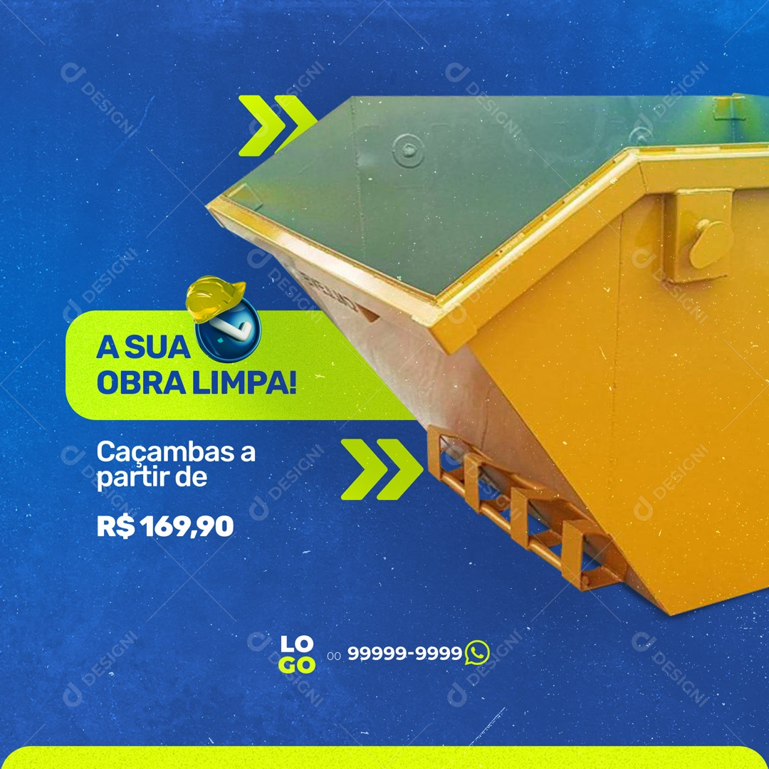 Locação de Caçambas e Recolhimento de Entulhos Social Media PSD Editável
