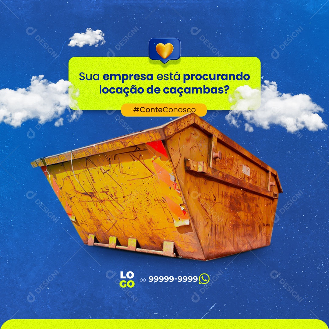 Recolhimento de Entulhos e Locação de Caçambas Social Media PSD Editável