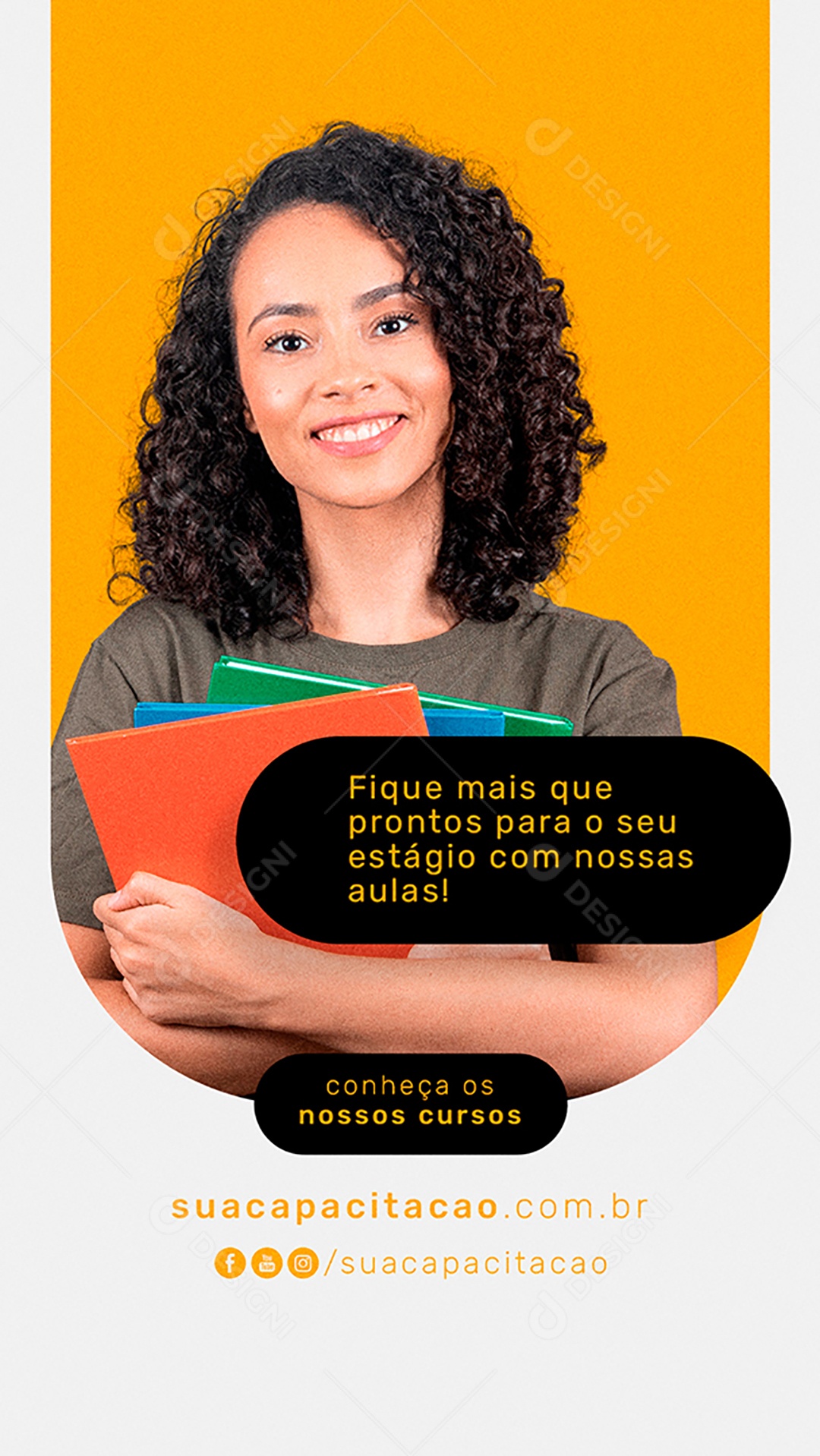 Story Fique Mais que prontos para o seu Estágio Cursos Profissionalizantes Social Media PSD Editável
