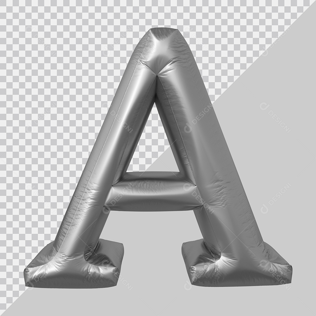 Elemento 3D Para Composição Letra A Prata PSD