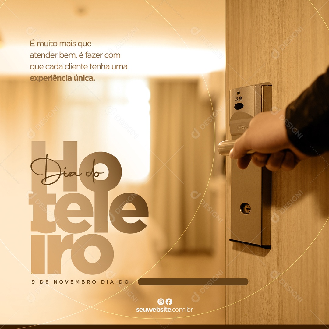 Dia do Hoteleiro 9 de Novembro Social Media PSD Editável