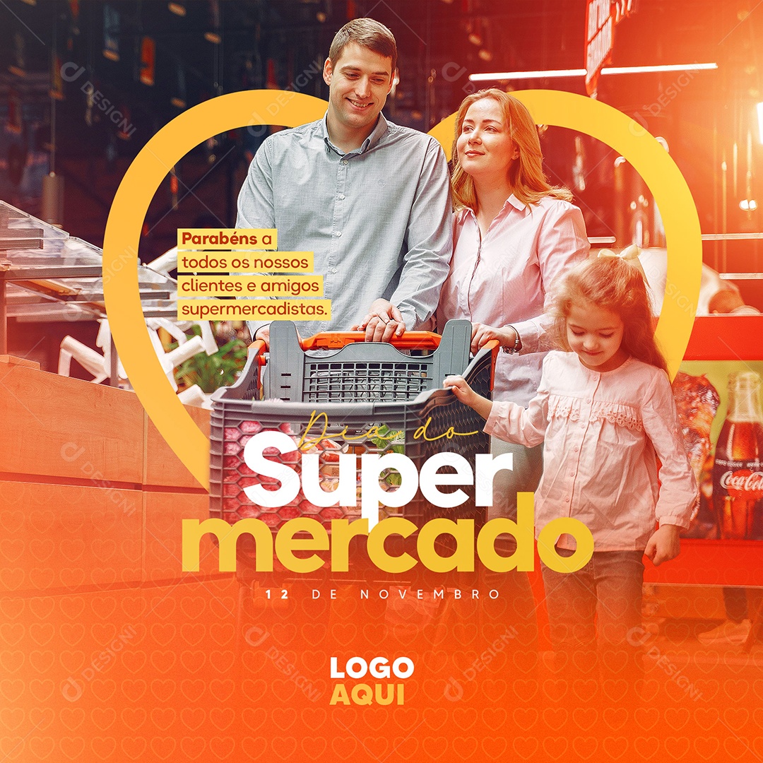 Parabéns a Todos os Nossos Dia Do Supermercado Social Media PSD Editável