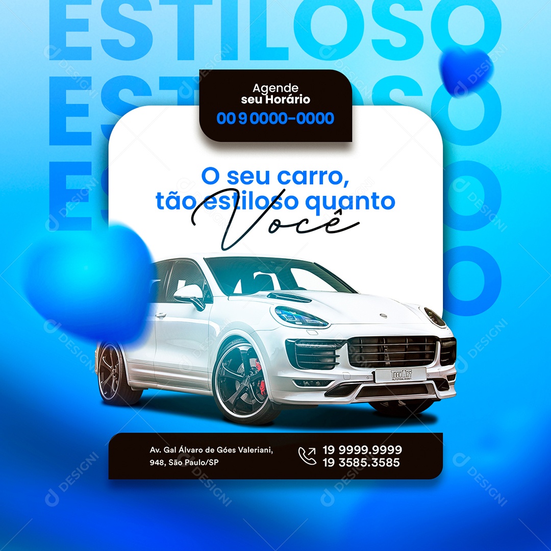 O Seu Carro Tão Estiloso Quanto Você Estética Veicular Social Media PSD Editável