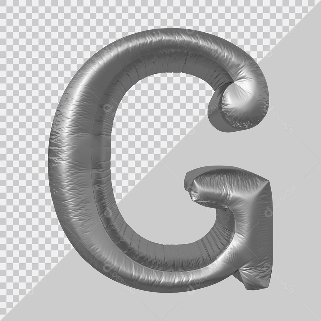 Elemento 3D Para Composição Letra G Prata PSD