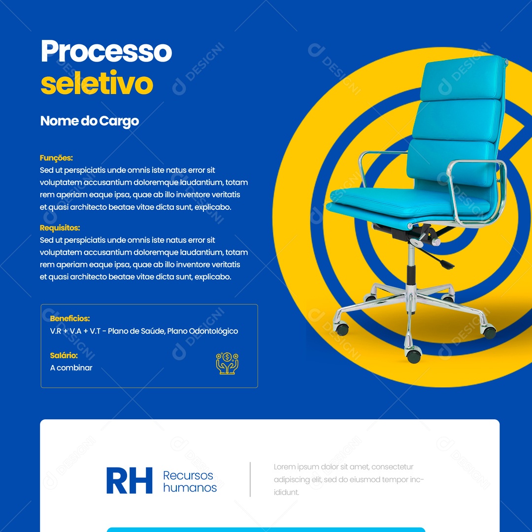 Social Media Recursos Humanos Processo Seletivo PSD Editável