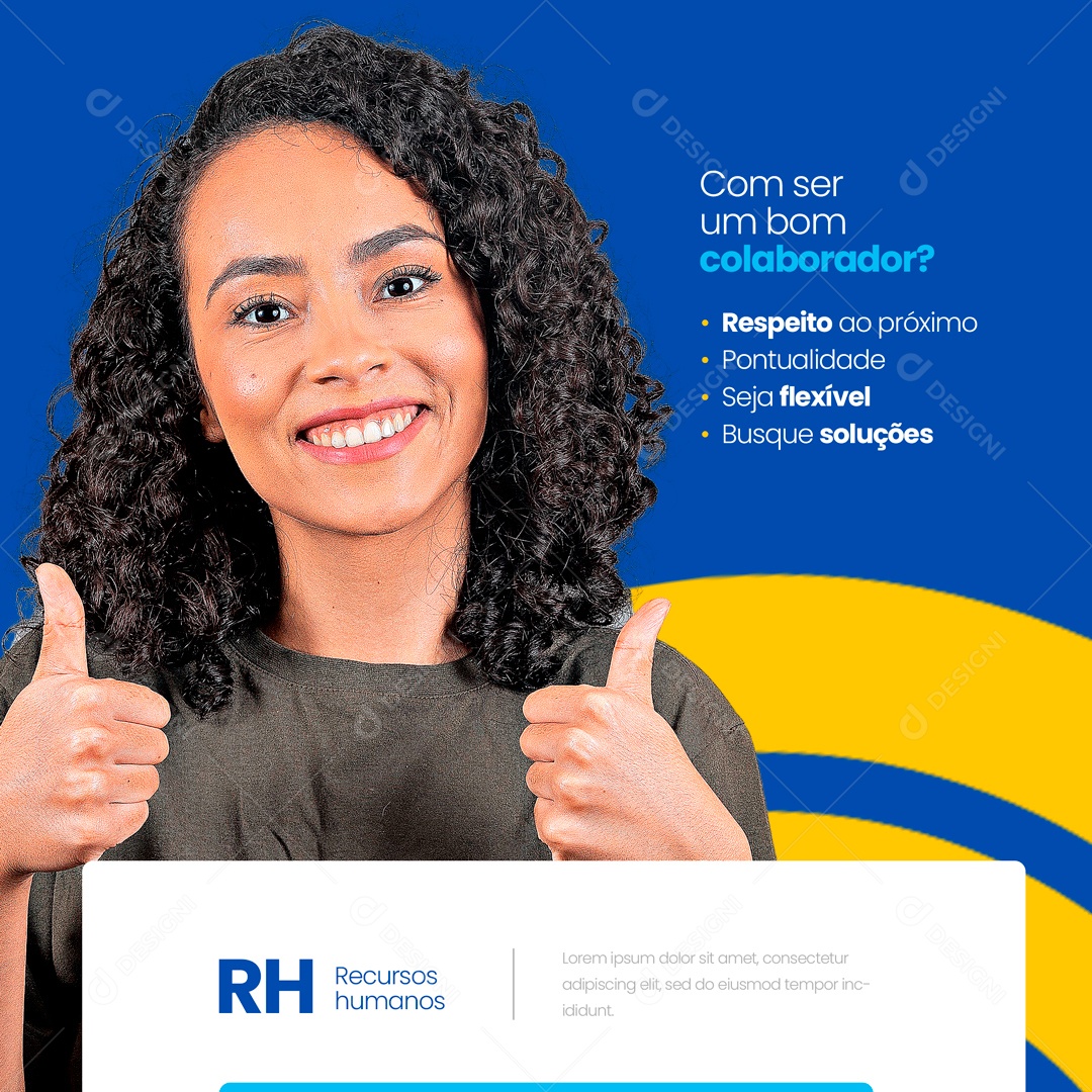 Social Media Recursos Humanos Como ser um bom Colaborador ? PSD Editável